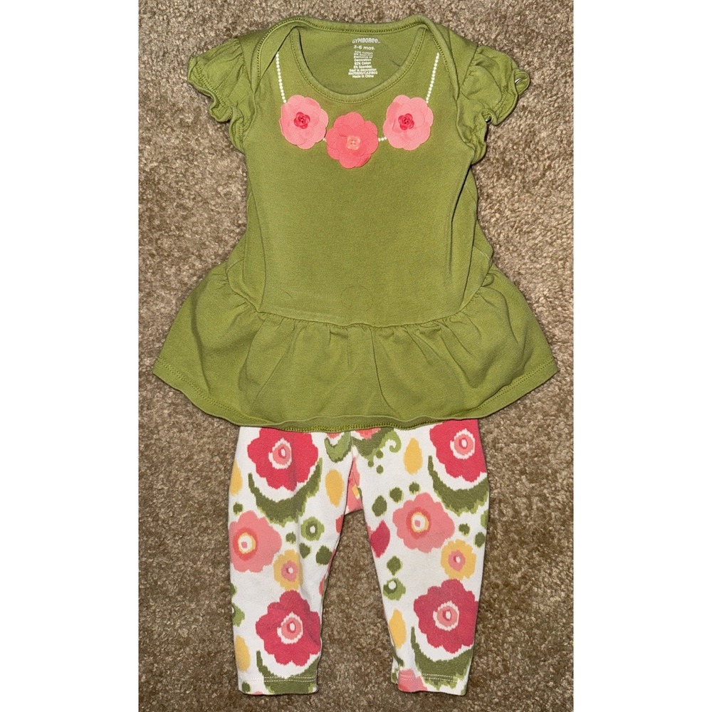 Gymboree Girls Infant Size 3-6 Months Spring Floral Rompers One‎ Piece